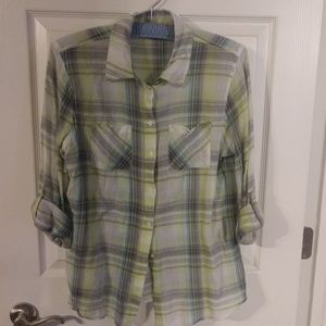 Plaid Button Up women's size M Shirt